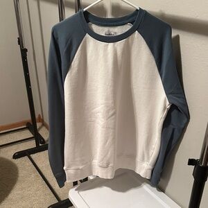 Blue/Green and White Raglan Sweatshirt